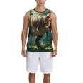 thumbnail image 1 of Pofeuu Green Forest Dinosaur Print Basketball Jersey, Shirts for Men Youth Basketball Jersey Crew Neck-3X-Large, 1 of 6
