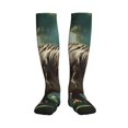 thumbnail image 1 of Pofeuu Green Forest Dinosaur Print Compression Socks for Women & Men Circulation - Best Support for Nurses,Running,Athletic,Sports, 1 of 7
