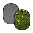 thumbnail image 1 of Pofeuu Green Glitter Sparkle Print Silicone Pot Mat Mitten With Hanging Loop Heat Resistant Oven Mitts Non-Slip Bbq Baking Smoking Potholders, 1 of 7