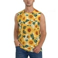 thumbnail image 1 of Pofeuu Green Leaf Sunflower Print Men's Muscle T-Shirt, Sleeveless, Muscle Tank, Classic Muscle Tee Top For Men Casual Sleeveless Muscle T-Shirt Trendy Clothes-Medium, 1 of 7
