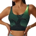thumbnail image 1 of Pofeuu Green Night Sky Moon Branches Print Sports Bra for Women Sexy Vest Yoga Running Gym Fitness Crop Bras Tops-Medium, 1 of 8