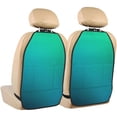 thumbnail image 1 of Pofeuu Green Turquoise Teal Print 2 Pack PU Leather Kick Mat Back Seat Protector, Universal Car Seat Back Organizer, Waterproof Backseat Protector For Most Car, 1 of 8
