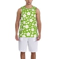 thumbnail image 1 of Pofeuu Green White Flowers Print Basketball Jersey, Shirts for Men Youth Basketball Jersey Crew Neck-3X-Large, 1 of 6