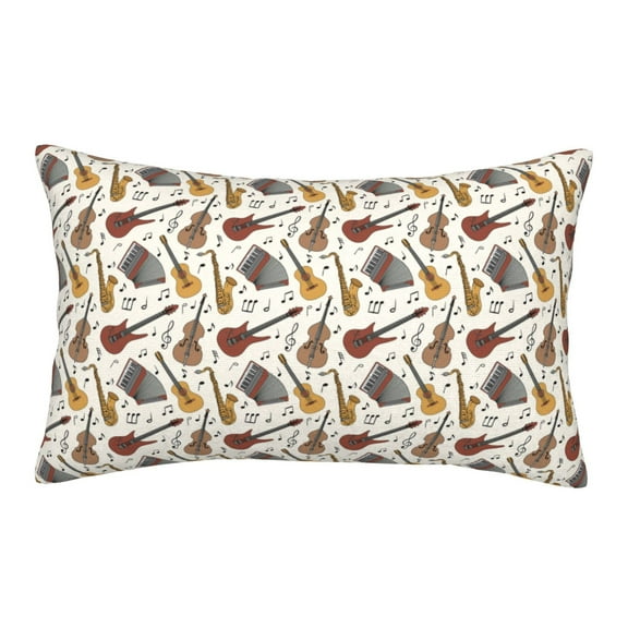 Pofeuu Guitar Print Polyester Microfiber Plush Pillowcases, Super Soft and Cozy Pillow Case Covers with Envelop Closure(Pillow core not included)-14"x20"