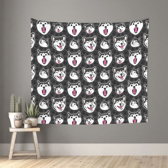 Pofeuu HUSKY Face Print Wall Tapestry Decoration Wall Hanging Tapestry 60 x 51 Inch