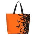 thumbnail image 1 of Pofeuu Halloween Bats Print Reusable Grocery Bags - Washable, Foldable, Packable Tote, Large Handles, Heavy Duty, Zippered Top Pouch, 1 of 8