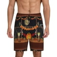 thumbnail image 1 of Pofeuu Halloween Decoration Print Men's Soft Woven Elastic Waistband Sleep Pajama Short-Large, 1 of 6