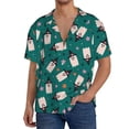 thumbnail image 1 of Pofeuu Halloween Ghosts Print Mens Casual Short Sleeve Shirts Beach Summer Spread Collar Pocket Tops Men's Casual Short-sleeved Shirt-Medium, 1 of 5