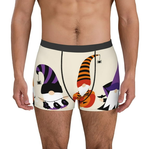 Pofeuu Halloween Gnomes1 Print Men’s Boxer Briefs, Moisture-Wicking Underwear, Regular,Trunk-X-Large