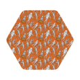 thumbnail image 1 of Pofeuu Halloween Mummy Print Leather Coasters Set of 6, Round Cups Mugs Mat Pad for Home Kitchen Heat Resistant Drink Coasters,Hexagon, 1 of 7
