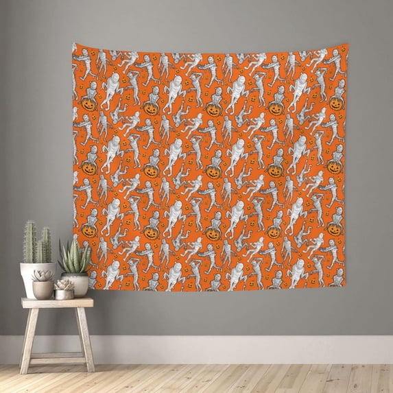 Pofeuu Halloween Mummy Print Wall Tapestry Decoration Wall Hanging Tapestry 60 x 51 Inch