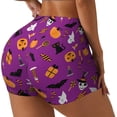 thumbnail image 1 of Pofeuu Halloween2 Print Workout Shorts for Women Scrunch Butt Lifting High Waisted Yoga Gym Seamless Booty Biker Shorts-Large, 1 of 8