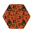 thumbnail image 1 of Pofeuu Halloween3 Print Leather Coasters Set of 6, Round Cups Mugs Mat Pad for Home Kitchen Heat Resistant Drink Coasters,Hexagon, 1 of 7