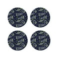 thumbnail image 1 of Pofeuu Hand Drawn Rockets Print Coasters for Drinks, 4Pack PU Leather Coasters, Bar Drink Coasters for Tabletop Protection, Furniture from Damage-Round Shape, 1 of 6