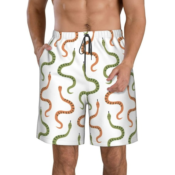 Pofeuu Hand Drawn Snake Prin Men's Swim Trunks Quick Dry Bathing Suit Swimming Board Shorts Mesh Lining Beach Swimwear-X-Large