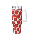 thumbnail image 1 of Pofeuu Hand Drawn Tomatoes Print 40oz Ice Bully With Handle And Straw Stainless Steel Vacuum Insulated Cup And 2 In 1 Straw Lid, 1 of 8