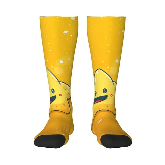 Pofeuu Happy Cartoon Star Print Stockings, Adult Running Hiking Socks for Youth and Adult