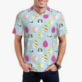 thumbnail image 1 of Pofeuu Happy Easter Print Men's Loose Fit Midweight Short-Sleeve Pocket Polo-Large, 1 of 6