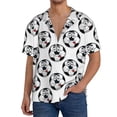 thumbnail image 1 of Pofeuu Happy Football Print Mens Casual Short Sleeve Shirts Beach Summer Spread Collar Pocket Tops Men's Casual Short-sleeved Shirt-Large, 1 of 5