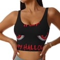 thumbnail image 1 of Pofeuu Happy Halloween2 Print Sports Bra for Women Sexy Vest Yoga Running Gym Fitness Crop Bras Tops-Large, 1 of 8