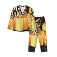 thumbnail image 1 of Pofeuu Happy New Year 2025 C Print Womens Pajamas Set Long Sleeve Sleepwear Button Down Nightwear Soft Pj Lounge Sets Button Down Pajamas Women-Small, 1 of 7