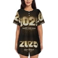 thumbnail image 1 of Pofeuu Happy New Year 2025 E Print Women's Pajama Set Short/Shorts Soft Button PJs Elastic Drawstring Waist Sleepwear-X-Large, 1 of 6