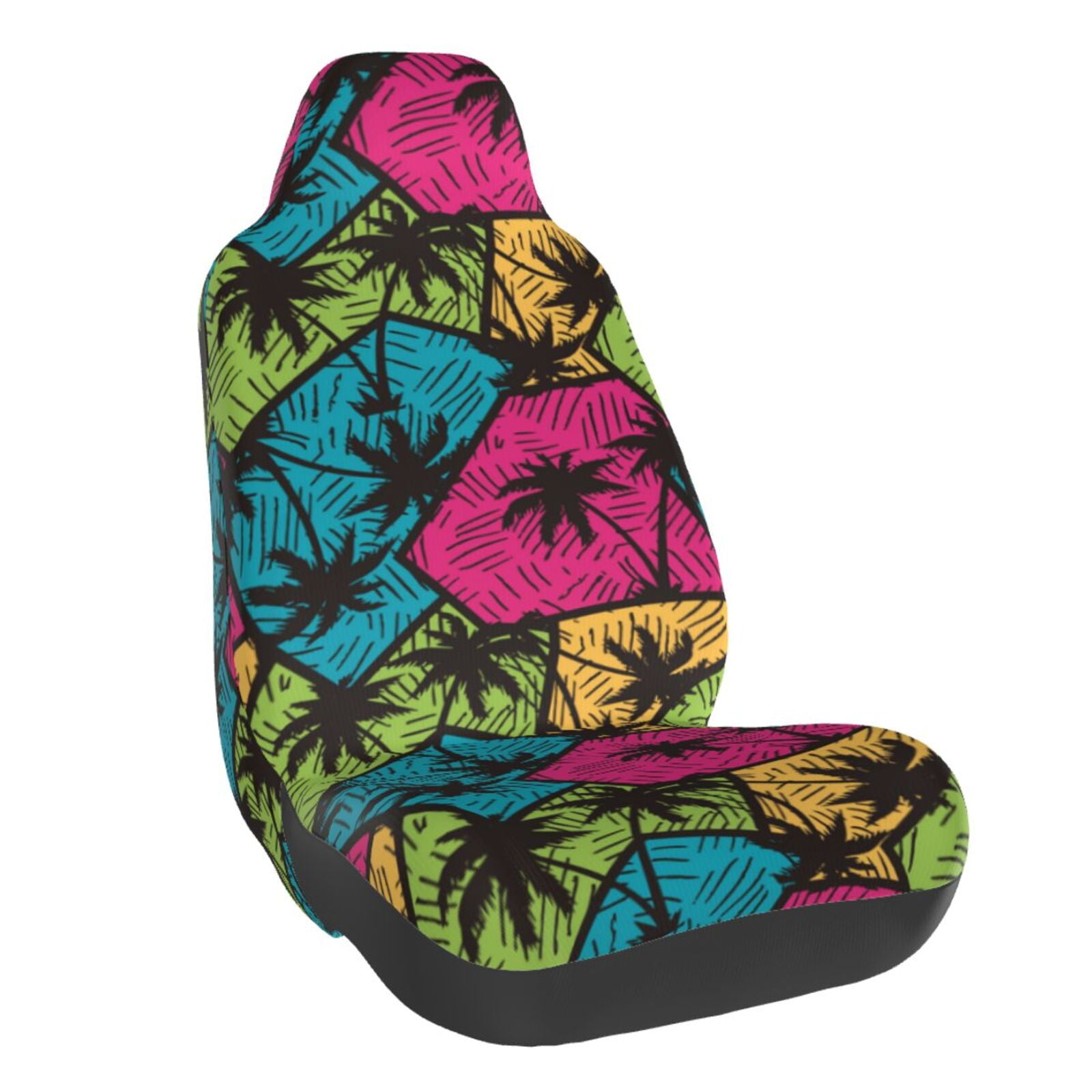 Neon Palm Leaf Hawaiian Print Car Seat Covers main image 0