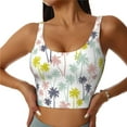 thumbnail image 1 of Pofeuu Hawaiian Coconut Tree Print Sports Bra for Women Sexy Vest Yoga Running Gym Fitness Crop Bras Tops-X-Large, 1 of 8