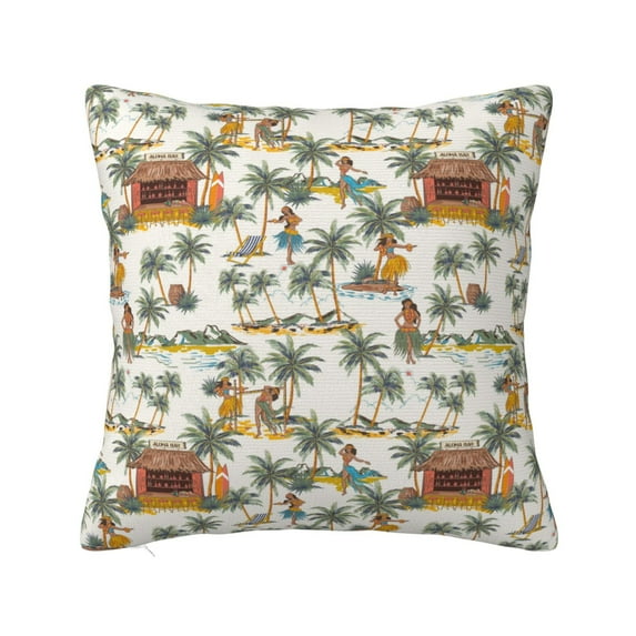 Pofeuu Hawaiian Style Print Double-sided plush pillowcase Square Throw Pillow Covers Pillows Cover for Living Room Bedroom Sofa Couch Cushion Cover(No pillow core)-22"x22"