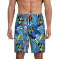 thumbnail image 1 of Pofeuu Hawaiian Style Print Men's Soft Woven Elastic Waistband Sleep Pajama Short-Small, 1 of 6
