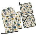 thumbnail image 1 of Pofeuu Hawaiian Style Print Oven Mitts and Pot Holders 4 pcs Set,High Heat Resistant 500 Degree Extra Thicken Long Kitchen Cotton Oven Glove for Cooking, 1 of 6