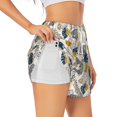thumbnail image 1 of Pofeuu Hawaiian Style Print Women's Athletic Shorts Running Workout Shorts Tummy Control Quick Dry Gym Shorts with Pockets Double layer sports shorts-XX-Large, 1 of 7