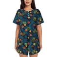 thumbnail image 1 of Pofeuu Hawaiian Style Print Women's Pajama Set Short/Shorts Soft Button PJs Elastic Drawstring Waist Sleepwear-4X-Large, 1 of 6