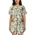 thumbnail image 1 of Pofeuu Hawaiian Style Print Women's Pajama Set Short/Shorts Soft Button PJs Elastic Drawstring Waist Sleepwear-Medium, 1 of 6