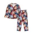 thumbnail image 1 of Pofeuu Hawaiian Style Print Womens Pajamas Set Long Sleeve Sleepwear Button Down Nightwear Soft Pj Lounge Sets Button Down Pajamas Women-XX-Large, 1 of 7