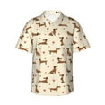 thumbnail image 1 of Pofeuu Heart Dachshund Print Hawaiian Shirt for Men Sleeves Casual Button Down Summer Beach Dress Shirts T-Shirts,X-Large, 1 of 7