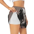 thumbnail image 1 of Pofeuu Heart Guinea Pig Couple Print Women's Athletic Shorts Running Workout Shorts Tummy Control Quick Dry Gym Shorts with Pockets Double layer sports shorts-Medium, 1 of 7