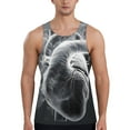 thumbnail image 1 of Pofeuu Heart Illustration Print Men's Workout Tank Tops Sleeveless Muscle Gym Shirt Quick Dry-Small, 1 of 7