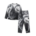 thumbnail image 1 of Pofeuu Heart Illustration Print Womens Pajamas Set Long Sleeve Sleepwear Button Down Nightwear Soft Pj Lounge Sets Button Down Pajamas Women-XX-Large, 1 of 7