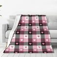 thumbnail image 1 of Pofeuu Heart Plaid Print Ultra-Soft Micro Fleece Blanket,for Bed Or Sofa,All Season Throw Blankets Flannel Blanket-40"x30", 1 of 7