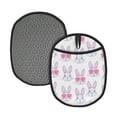 thumbnail image 1 of Pofeuu Heart Rabbit Print Silicone Pot Mat Mitten With Hanging Loop Heat Resistant Oven Mitts Non-Slip Bbq Baking Smoking Potholders, 1 of 7