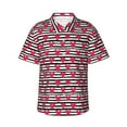 thumbnail image 1 of Pofeuu Hearts And Lines Print Hawaiian Shirt for Men Sleeves Casual Button Down Summer Beach Dress Shirts T-Shirts,XX-Large, 1 of 7