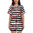 thumbnail image 1 of Pofeuu Hearts And Lines1 Print Women's Pajama Set Short/Shorts Soft Button PJs Elastic Drawstring Waist Sleepwear-Small, 1 of 6