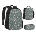 thumbnail image 1 of Pofeuu Hedgehogs and Flowers Print Backpack Travel Backpacks With Lunch Bag Pencil Bag Set 3 pcs Set Cartoon Backpack, 1 of 7