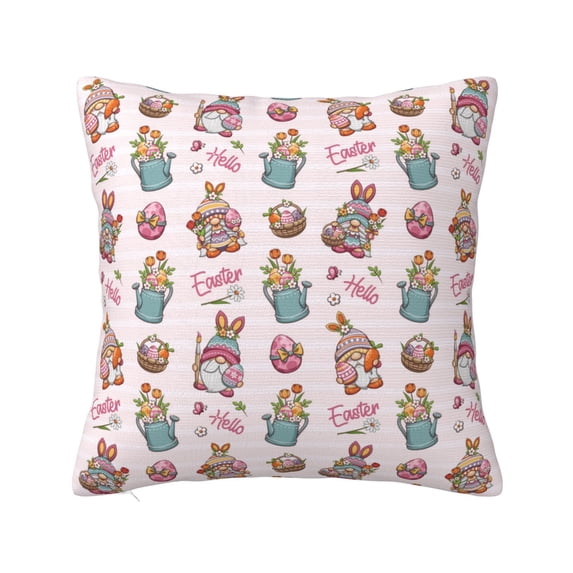 Pofeuu Hello Easter Print Double-sided plush pillowcase Square Throw Pillow Covers Pillows Cover for Living Room Bedroom Sofa Couch Cushion Cover(No pillow core)-18"x18"