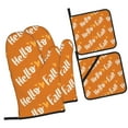thumbnail image 1 of Pofeuu Hello Fall Print Oven Mitts and Pot Holders 4 pcs Set,High Heat Resistant 500 Degree Extra Thicken Long Kitchen Cotton Oven Glove for Cooking, 1 of 6