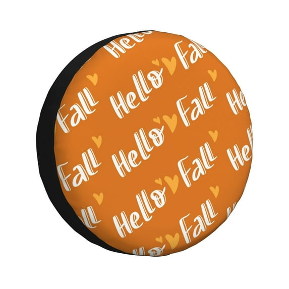 Pofeuu Hello Fall Print Spare Tire Wheel Cover for Car Truck SUV Camper Universal Fit Spare Tire Cover RV Spare Tire Covers-17 inch