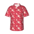 thumbnail image 1 of Pofeuu Hello Summer Flamingo Print Hawaiian Shirt for Men Sleeves Casual Button Down Summer Beach Dress Shirts T-Shirts,Medium, 1 of 7