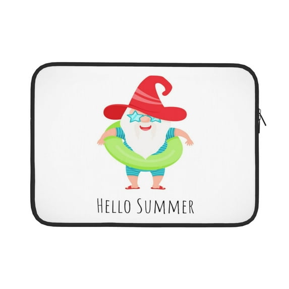 Pofeuu Hello Summer Gnome 2 Print Laptop Carrying Case,13-15-Inch Laptop and Tablet, Sleek Design, Durable and Water-Repellent Fabric, Business Casual or School-15 inch