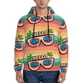 thumbnail image 1 of Pofeuu Hello Summer Print Mens Casual Hooded Collar Drawstring Hoodies Pullover Sweatshirts Casual Long Sleeve Shirts-Large, 1 of 7